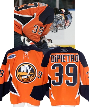 Rick DiPietros 2006-07 New York Islanders Game-Worn Third Jersey with LOA - Garth Brooks Patch! - Photo-Matched! 
