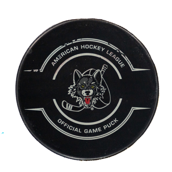 Matthew Fords AHL Grand Rapids Griffins October 5th 2019 Goal Puck with COA - Assisted by Moritz Seider!