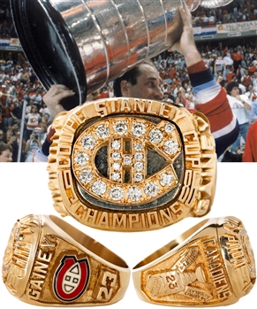 Bob Gaineys 1985-86 Montreal Canadiens Stanley Cup Championship 10K Gold and Diamond Ring from His Personal Collection with His Signed LOA