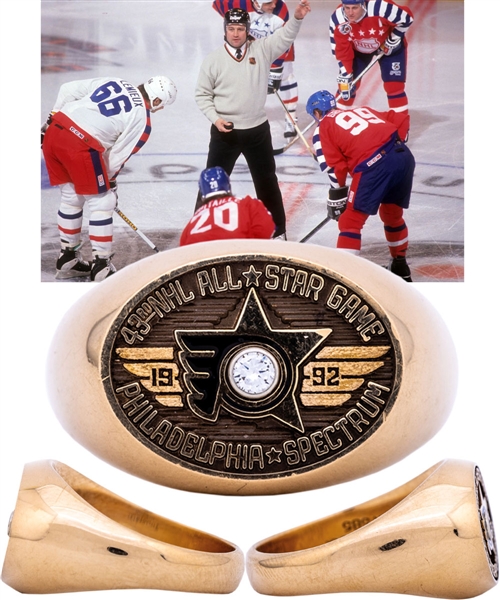 Bob Gaineys 1992 NHL All-Star Game 14K Gold and Diamond Ring from His Personal Collection with His Signed LOA