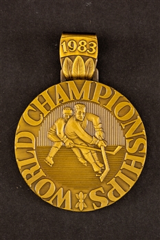 Marcel Dionnes 1983 IIHF World Championships Team Canada Bronze Medal with His Signed LOA