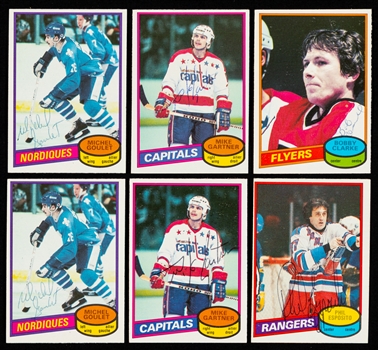 1980-81 O-Pee-Chee Hockey Signed Hockey Cards (285+) Including Michel Goulet Rookie (2), Mike Gartner Rookie, Guy Lafleur, Bobby Clarke, Phil Esposito and Numerous HOFers
