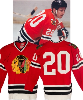 Cliff Korolls 1971-72 Chicago Black Hawks Signed Game-Worn Jersey - Nice Game Wear! - Team Repairs! - Photo-Matched! 