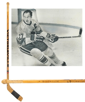 Frank Mahovlichs Mid-1970s WHA Toronto Toros Signed Victoriaville Game-Used Stick with Great Provenance