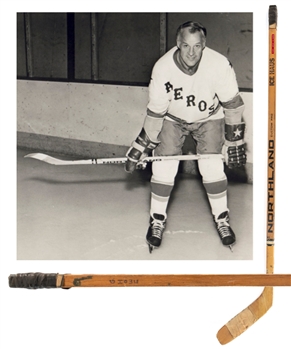 Gordie Howes 1973-74 WHA Houston Aeros Signed Northland Game-Used Stick #2 with Great Provenance 