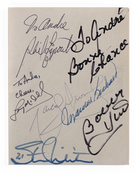 500 Goal Scorers Ron Lewis Admission Card Multi-Signed by 8 including 5 Deceased HOFers with Beliveau, Hull, Lafleur and the Rocket - LOA