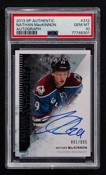 2013-14 Upper Deck SP Authentic Future Watch Autographed Hockey Card #312 Nathan MacKinnon Rookie (861/999) - Graded PSA GEM MT 10