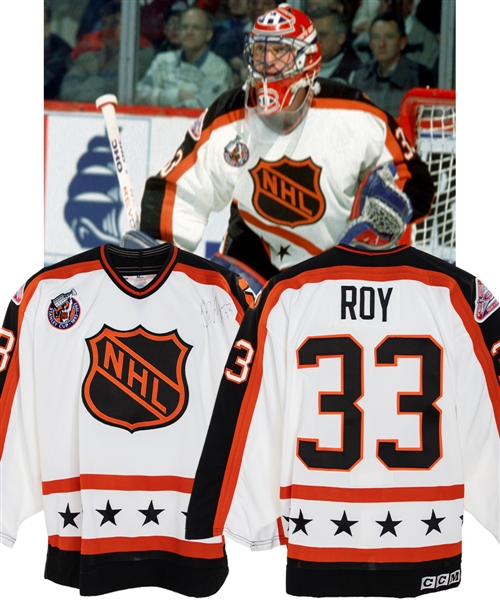 Patrick Roys 1993 NHL All-Star Game Wales Conference Signed Game-Worn Jersey with Great Provenance