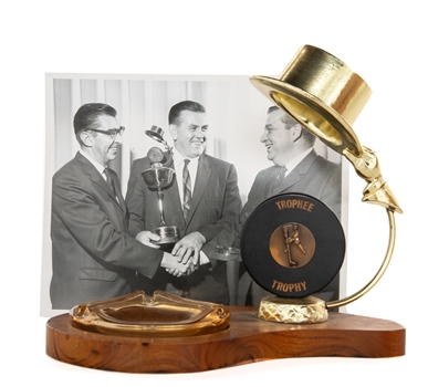 Maurice Richards 1950s Dow Brewery Hat Trick Trophy and Ashtray Originally From Richards Personal Collection with Family LOA