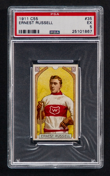 1911-12 Imperial Tobacco C55 Hockey Card #35 HOFer Ernest "Ernie" Russell - Graded PSA 5
