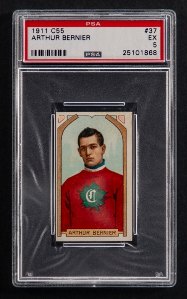 1911-12 Imperial Tobacco C55 Hockey Card #37 Arthur "Art" Bernier - Graded PSA 5