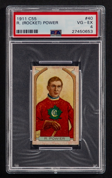 1911-12 Imperial Tobacco C55 Hockey Card #40 James "Rocket" Power Rookie - Graded PSA 4