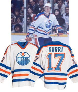 Jari Kurris 1982-83 Edmonton Oilers Game-Worn Stanley Cup Finals Jersey with LOA - 1983 Universiade Patch! - Heavy Game Wear! - Photo-Matched and Video-Matched To Regular Season and Finals!