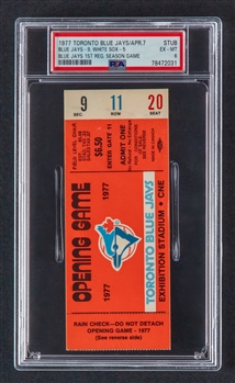 Toronto Blue Jays April 7th 1977 Inaugural Game Ticket Stub - Graded PSA 6 - Highest Graded!
