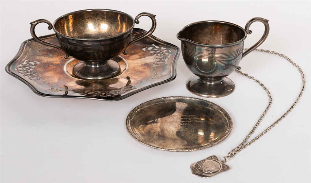 Oshawa Golf Club 1934 Sterling Silver Serving Tray Award, Ladies Open Championship 1925 Medallion, Mississauga Golf & Country Club 1981 75th Anniversary Tray and More! 