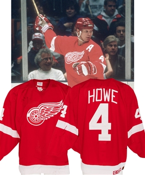 Mark Howes 1993-94 Detroit Red Wings Game-Worn Jersey with Team COA - Heavy Game Wear! - Photo-Matched!