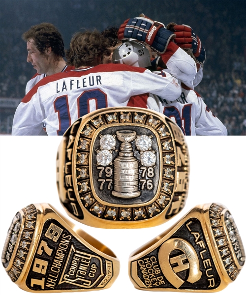 Guy Lafleur 1978-79 Montreal Canadiens Stanley Cup Championship 10K Gold Salesmans Sample Ring