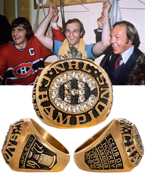 Guy Lafleur 1976-77 Montreal Canadiens Stanley Cup Championship 10K Gold Salesmans Sample Ring