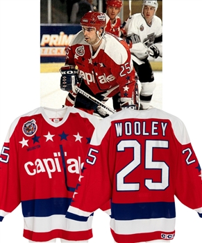 Jason Woolleys 1992-93 Washington Capitals Game-Worn Jersey - Stanley Cup Centennial Patch!