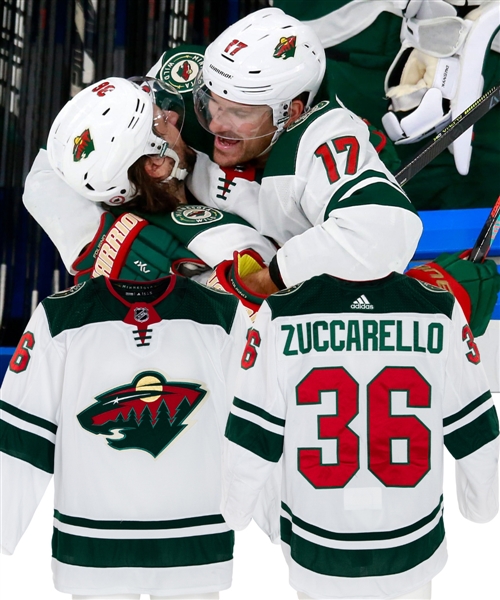 Mats Zuccarellos 2019-20 Minnesota Wild Game-Worn Playoffs Jersey - Photo-Matched!