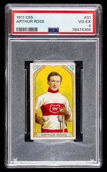 1911-12 Imperial Tobacco C55 Hockey Card #31 HOFer Arthur "Art" Ross - Graded PSA 4