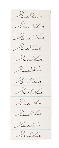 Gordie Howe Multi-Signed Cut Sheet with Beckett LOA - Features 12 Autographs! - Perfect For Custom Cards!