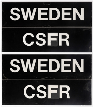 Vintage Early-1990s Maple Leaf Gardens Sweden and CFSR Signs (4) from International Games (12" x 42")