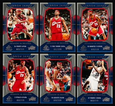 2004-05 Upper Deck SP Game Used LeBron James Season in Review Complete 30-Card Set (/999)