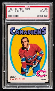 1971-72 O-Pee-Chee Hockey Card #148 HOFer Guy Lafleur Rookie - Graded PSA 9