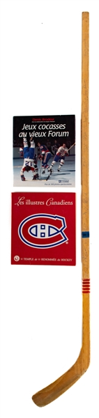 Yvon Lamberts 1977-78 Montrel Canadiens Team-Signed Koho Custom Pro 221 Stick Including HOFers Dryden, Lafleur, Gainey, Robinson and Others Plus Pair of Multi-Signed Books Including Many HOFers 