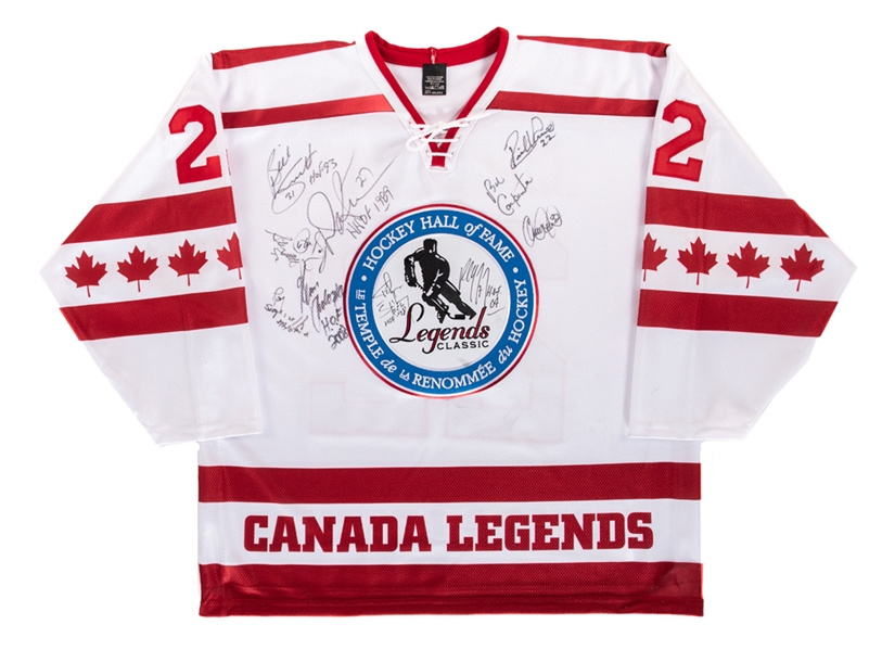 Dino Ciccarellis 2010 Multi-Signed Hockey Hall of Fame "Legends Classic Game" Game-Worn Jersey from His Personal Collection with His Signed LOA