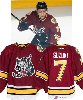 Nick Suzukis 2017-18 AHL Chicago Wolves Game-Worn Calder Cup Playoffs Jersey with Team LOA - Photo-Matched!