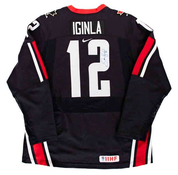 Jarome Iginla Signed 2004 World Cup of Hockey Team Canada Jersey with JSA Auction LOA 