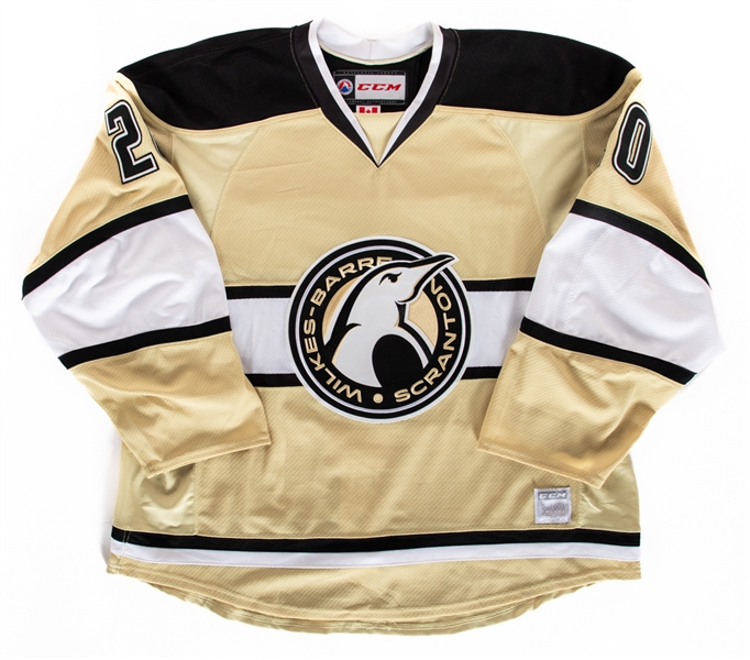 Ty Lowneys 2015-16 AHL Wilkes-Barre/Scranton Penguins Warm-Up Worn Jersey with Team LOA