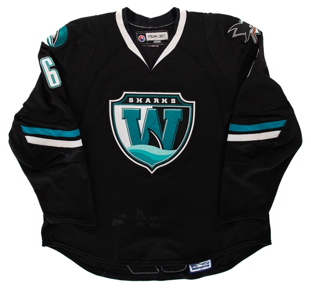 Brad Staubitzs 2007-08 AHL Worcester Sharks Game-Worn Jersey with LOA
