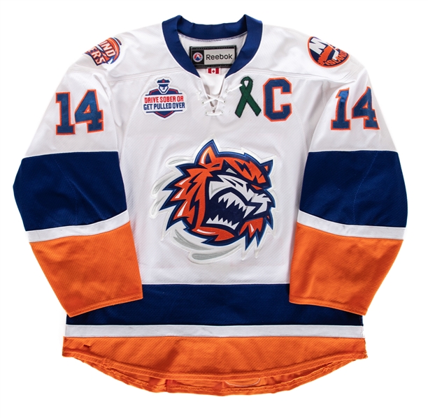 Matt Watkins 2012-13 AHL Bridgeport Sound Tigers Game-Worn Jersey with Team COA