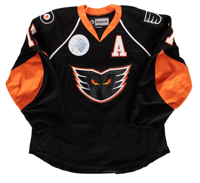 Jason Wards 2009-10 AHL Adirondack Phantoms Game-Worn Alternate Captains Jersey with Team LOA