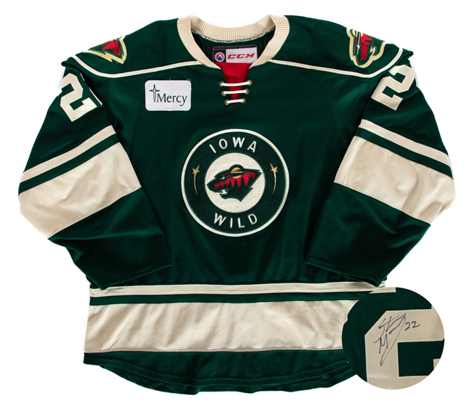Steve McCarthys 2014-15 AHL Iowa Wild Signed Game-Worn Jersey with Team COA 