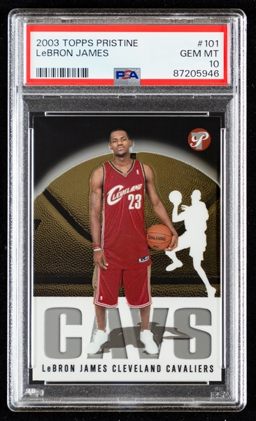 2003-04 Topps Pristine Basketball Card #101 LeBron James Rookie - Graded PSA GEM MT 10
