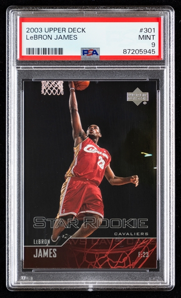 2003-04 Upper Deck Star Rookie Basketball Card #301 LeBron James - Graded PSA 9