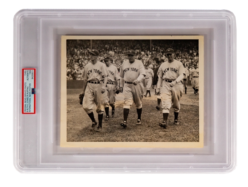 Babe Ruth New York Yankees 1934 Type 1 Photo PSA Graded Authentic