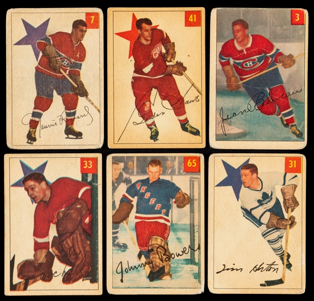1954-55 Parkhurst Hockey Card Near Complete Set (91/100) Plus Extras (64)