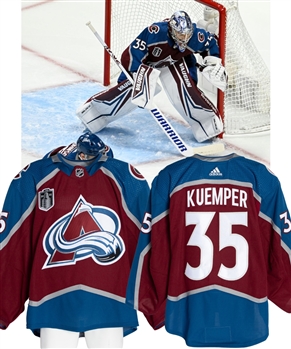 Darcy Kuempers 2021-22 Colorado Avalanche Game-Worn Stanley Cup Finals Jersey with LOA - 2022 Stanley Cup Finals Patch! - Photo-Matched!