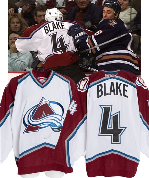 Rob Blakes 2001-02 Colorado Avalanche Game-Worn Jersey with Team LOA 