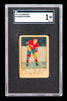 1951-52 Parkhurst Hockey Card #4 HOFer Maurice Richard Rookie - Graded SGC 1