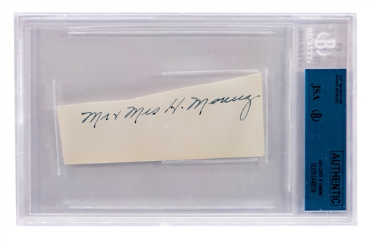 Deceased HOFer Howie Morenz Signed Cut Signature - Beckett Certified Authentic