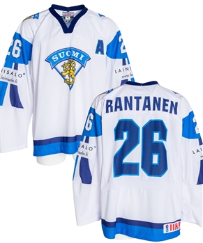 Mikko Rantanens 2014 IIHF World U18 Championships Team Finland Game-Worn Alternate Captains Jersey with Finnish Ice Hockey Association COA
