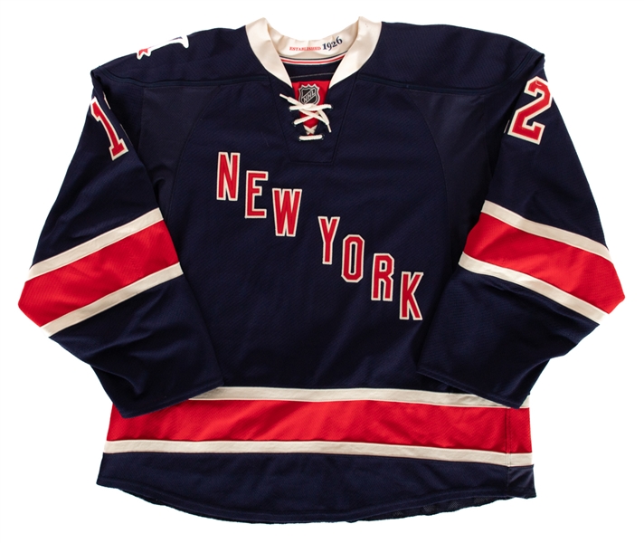 Todd Whites 2010-11 New York Rangers "Heritage" Game-Issued Jersey with LOA – 85th Anniversary Patch! 