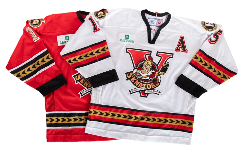 Danny Bois 2006-07 AHL Binghamton Senators "5th Anniversary" Game-Worn Home and Away Jerseys with Team LOAs