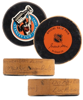 Luc Robitailles 1992-93 Los Angeles Kings "600th Point of Career" Milestone Goal Puck from His Personal Collection with His Signed LOA - Highest Scoring NHL Season!